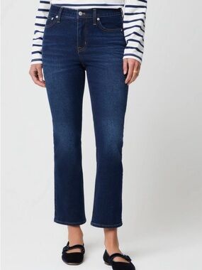 New J. CREW Mid-rise Flare Crop Jeans Vintage Wash Indigo 26